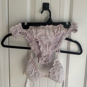 Aerie Light Purple Floral Bikini Set
